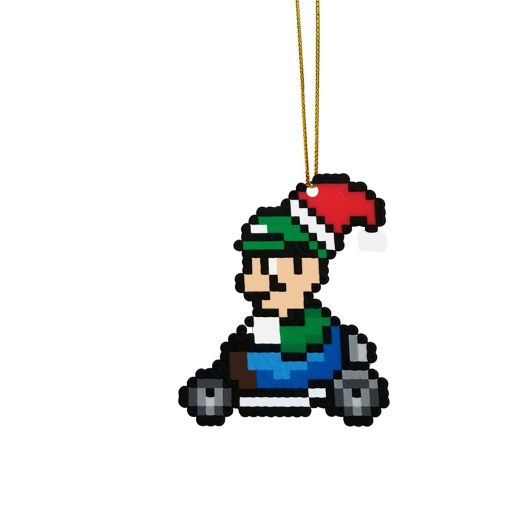 Gearhumans 3D Merry Christmas Luigi 8 bit Go Go Custom Ornaments