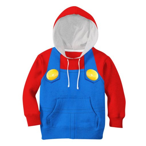 Gearhumans 3D Mario Custom Kid Hoodie