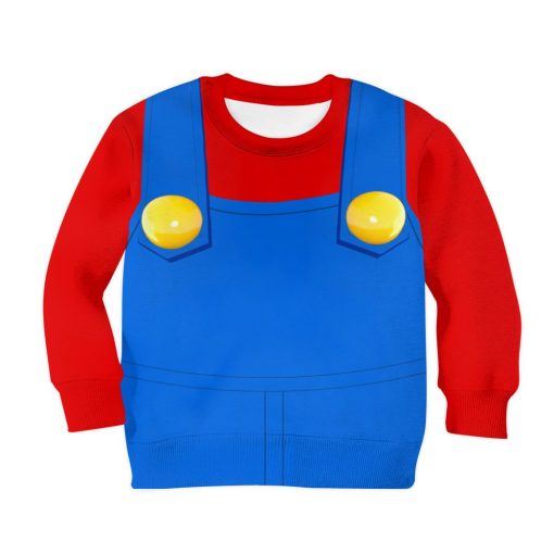 Gearhumans 3D Mario Custom Kid Hoodie - Image 3