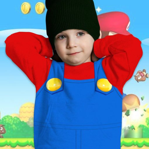 Gearhumans 3D Mario Custom Kid Hoodie - Image 12