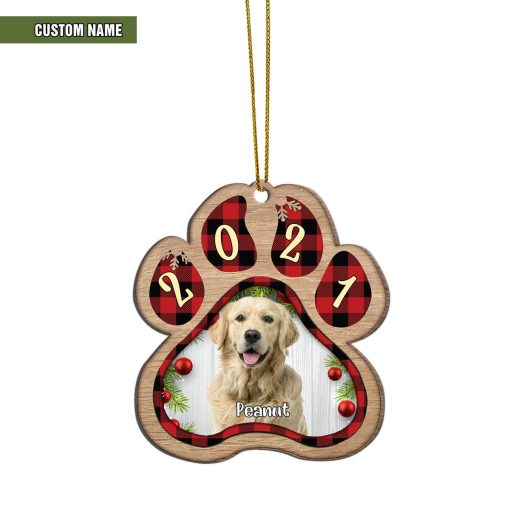 Gearhumans 3D Christmas Dog Paw Ornament Custom Name Custom Photo Wood Ornament 2 Gearhumans 3D Christmas Dog Paw Ornament Custom Name Custom Photo Wood Ornament - Image 2