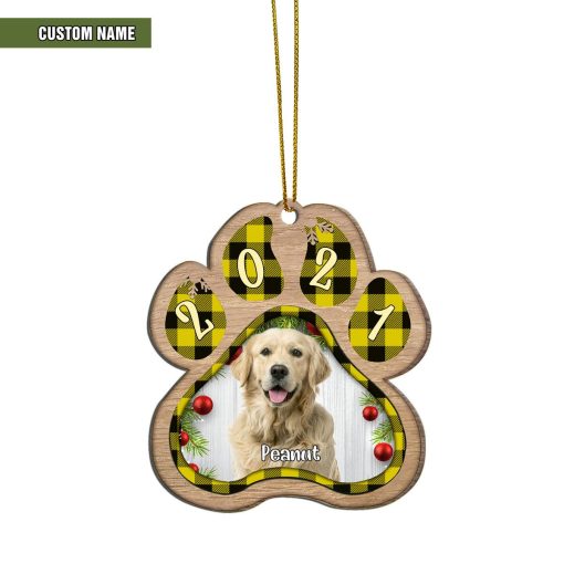 Gearhumans 3D Christmas Dog Paw Ornament Custom Name Custom Photo Wood Ornament 1 Gearhumans 3D Christmas Dog Paw Ornament Custom Name Custom Photo Wood Ornament