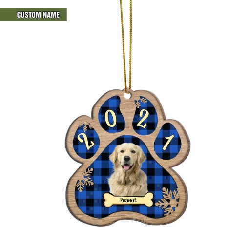 Gearhumans 3D Christmas Golden Retriever Paw Custom Name Wood Ornament 2 Gearhumans 3D Christmas Golden Retriever Paw Custom Name Wood Ornament - Image 2