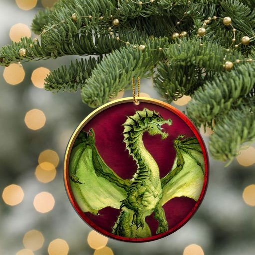 Gearhumans 3D DnD Green Dragon Custom Ornament