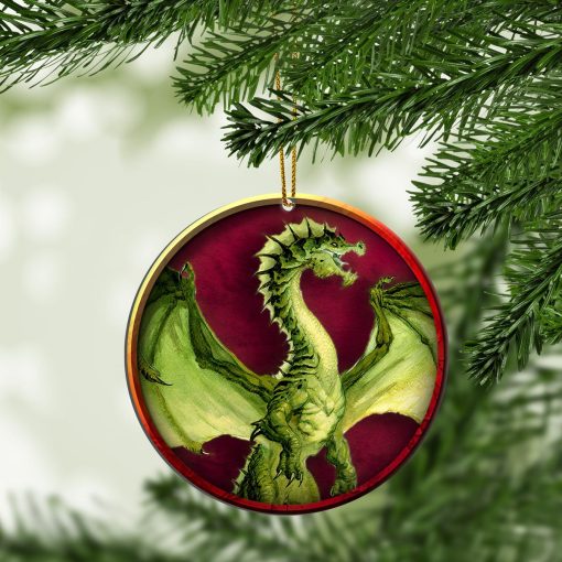 Gearhumans 3D DnD Green Dragon Custom Ornament