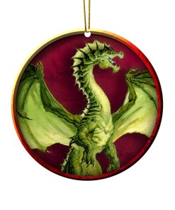 Gearhumans 3D DnD Green Dragon Custom Ornament