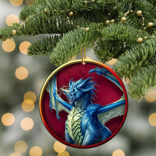 Gearhumans 3D DnD Blue Dragon Custom Ornament - Image 3
