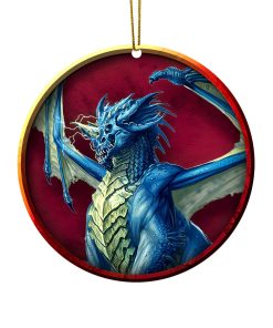 Gearhumans 3D DnD Blue Dragon Custom Ornament