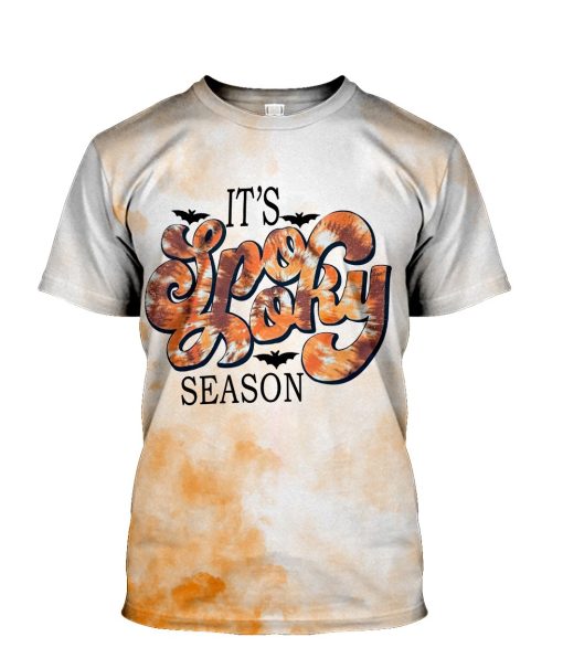 Gearhumans 3D Halloween Its Spooky Season Custom Bleached Shirt