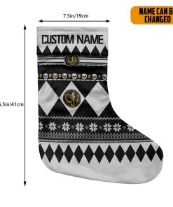 Gearhumans 3D Black Mighty Morphin Power Ranger Ugly Custom Name Christmas Socks