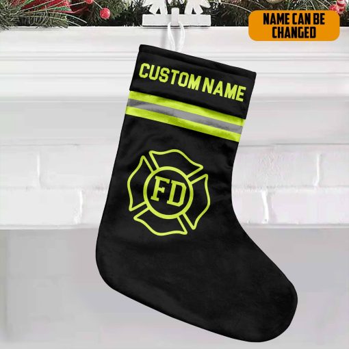 Gearhumans 3D Christmas Firefighter Custom Name Christmas Socks 5 Gearhumans 3D Christmas Firefighter Custom Name Christmas Socks - Image 5