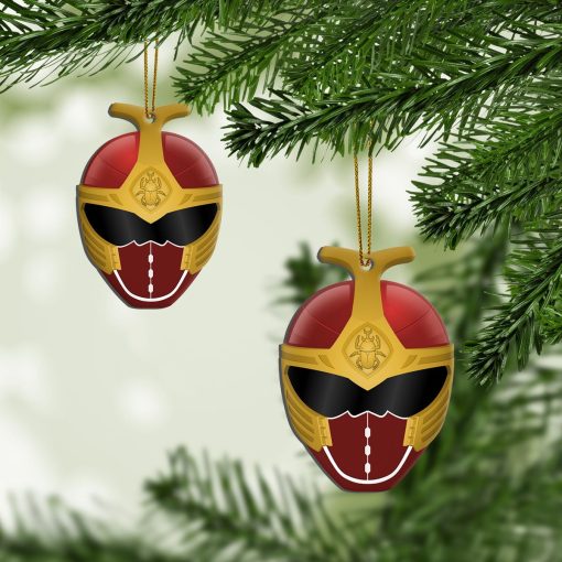 Gearhumans 3D Kabuto Raiger Red Power Rangers Christmas Custom Ornament - Image 3