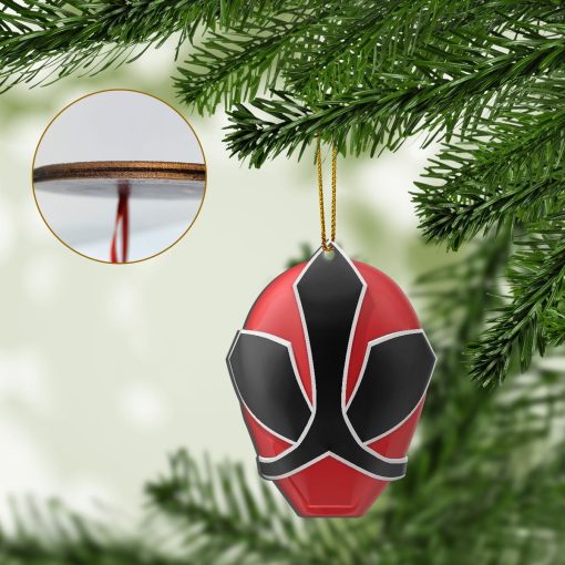 Gearhumans 3D Shinkenger Red Power Rangers Christmas Custom Ornament - Image 2