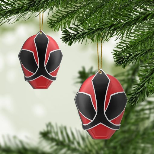 Gearhumans 3D Shinkenger Red Power Rangers Christmas Custom Ornament - Image 3