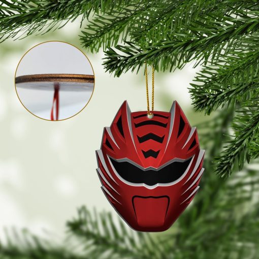Gearhumans 3D Jungle Fury Red Power Rangers Christmas Custom Ornament