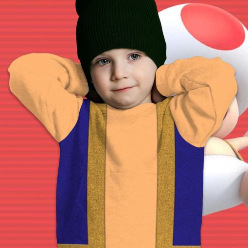 Gearhumans 3D Toad Mario Custom Kid Hoodie - Image 13
