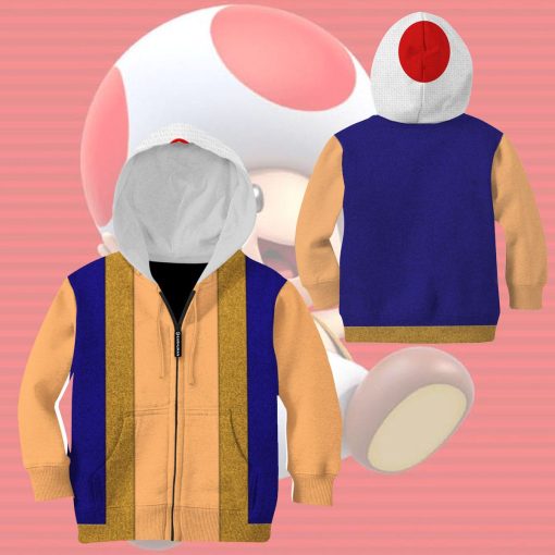 Gearhumans 3D Toad Mario Custom Kid Hoodie - Image 12