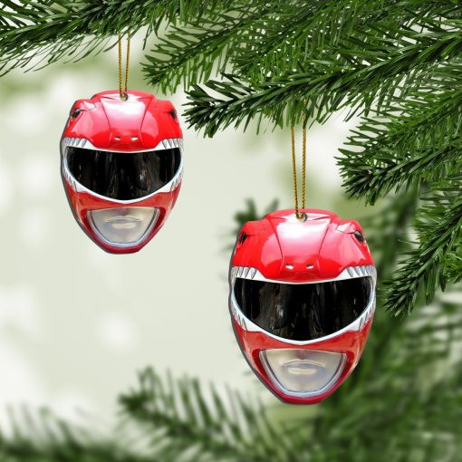 Gearhumans 3D Red Power Rangers Christmas Custom Ornament