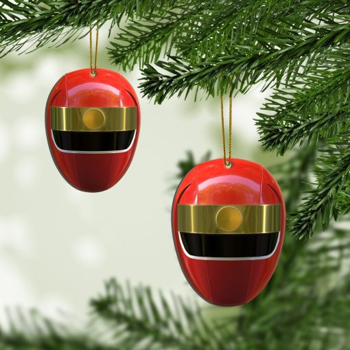 Gearhumans 3D Alien Red Power Rangers Christmas Custom Ornament 3 Gearhumans 3D Alien Red Power Rangers Christmas Custom Ornament - Image 3