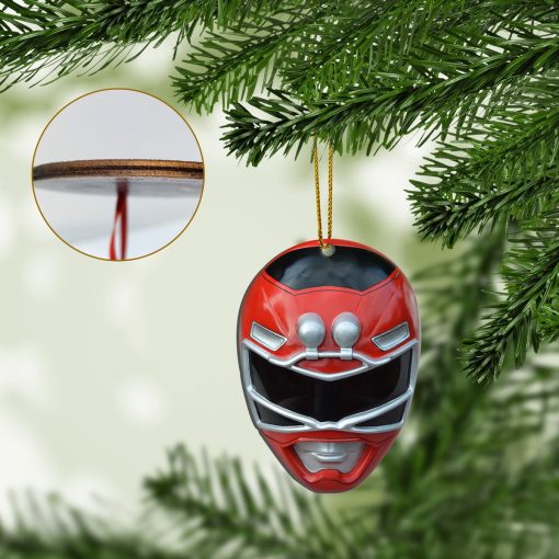Gearhumans 3D Red Power Rangers Turbo Christmas Custom Ornament - Image 2