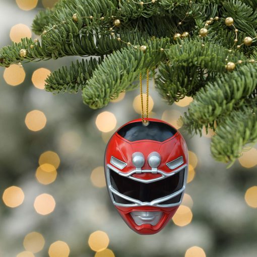 Gearhumans 3D Red Power Rangers Turbo Christmas Custom Ornament - Image 4