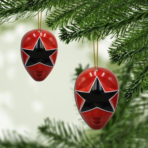 Gearhumans 3D Red Power Rangers Zeo Christmas Custom Ornament - Image 3
