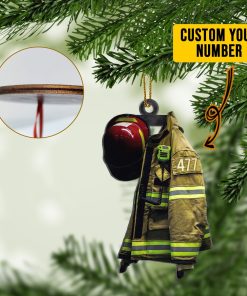 Gearhumans 3D Firefighter Uniform Custom Number Ornament