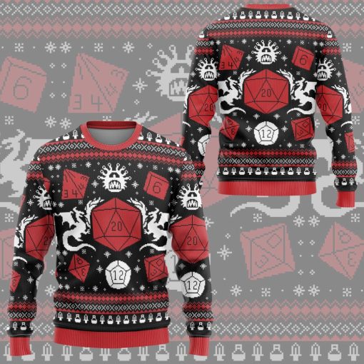 Gearhumans 3D Dragons And Dragons Holiday Christmas Gift Custom Ugly Long sleeve - Image 3