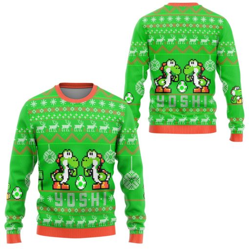 Gearhumans 3D Super Mario Yoshi Custom Ugly Long sleeve - Image 3