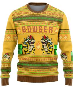 Gearhumans 3D Super Mario Bowser Custom Ugly Sweater