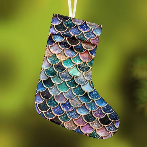 Gearhumans 3D THE MOST PINK SPARKLE MERMAID TAIL IN THE OCEAN CUSTOM CHRISTMAS STOCKING - Image 4