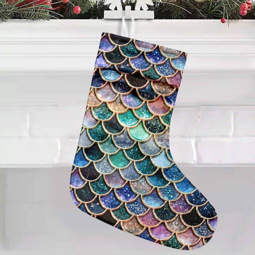 Gearhumans 3D THE MOST PINK SPARKLE MERMAID TAIL IN THE OCEAN CUSTOM CHRISTMAS STOCKING - Image 5