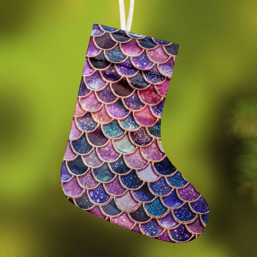 Gearhumans 3D THE MOST PINK SPARKLE MERMAID TAIL IN THE OCEAN CUSTOM CHRISTMAS STOCKING - Image 4