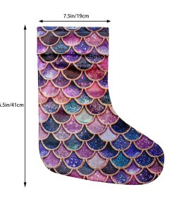 Gearhumans 3D THE MOST PINK SPARKLE MERMAID TAIL IN THE OCEAN CUSTOM CHRISTMAS STOCKING