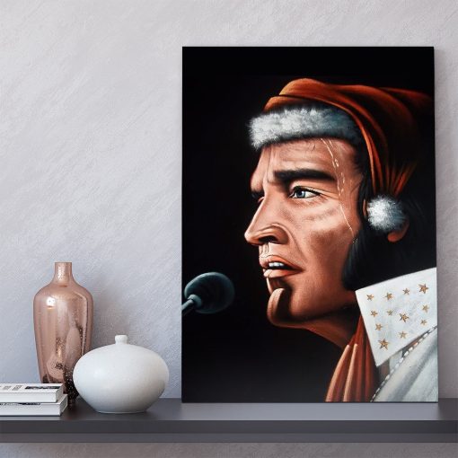 Gearhumans 3D ELV PRL The King Of Christmas Custom Canvas - Image 3