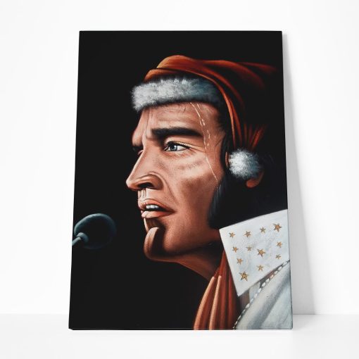 Gearhumans 3D ELV PRL The King Of Christmas Custom Canvas