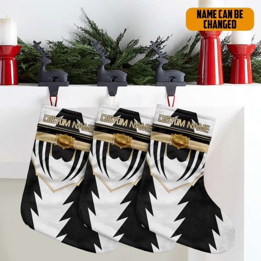 Gearhumans 3D Power Ranger Dino Thunder White Custom Name Christmas Socks - Image 5