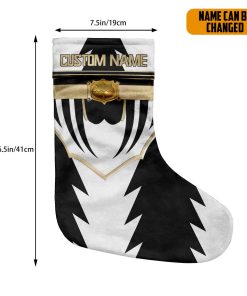 Gearhumans 3D Power Ranger Dino Thunder White Custom Name Christmas Socks