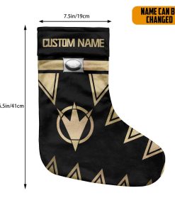 Gearhumans 3D Power Ranger Dino Thunder Black Custom Name Christmas Socks