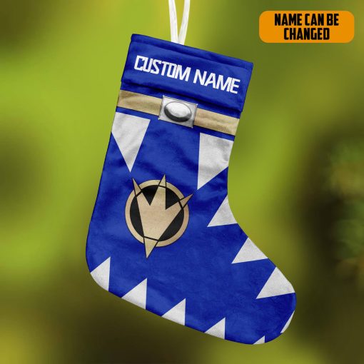 Gearhumans 3D Power Ranger Dino Thunder Blue Custom Name Christmas Socks 3 Gearhumans 3D Power Ranger Dino Thunder Blue Custom Name Christmas Socks - Image 3