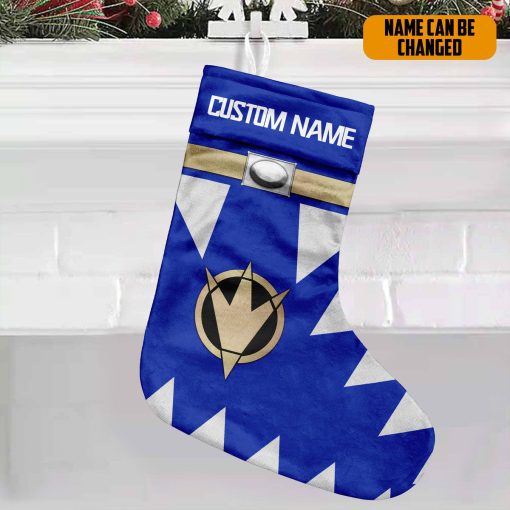 Gearhumans 3D Power Ranger Dino Thunder Blue Custom Name Christmas Socks 4 Gearhumans 3D Power Ranger Dino Thunder Blue Custom Name Christmas Socks - Image 4