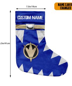 Gearhumans 3D Power Ranger Dino Thunder Blue Custom Name Christmas Socks