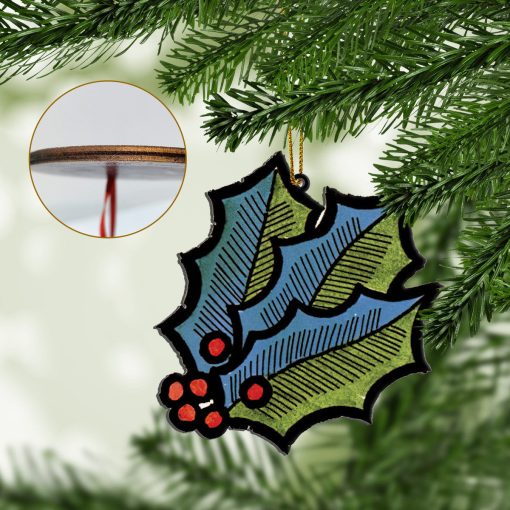 Gearhumans 3D ELV PRL Holly Leaves And Christmas Tree Custom Ornament