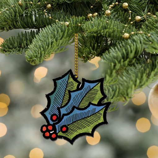 Gearhumans 3D ELV PRL Holly Leaves And Christmas Tree Custom Ornament