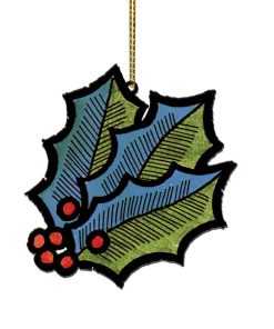 Gearhumans 3D ELV PRL Holly Leaves And Christmas Tree Custom Ornament