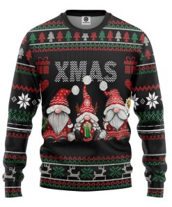 Gearhumans 3D Gnomes Christmas Pattern Custom Ugly Long sleeve