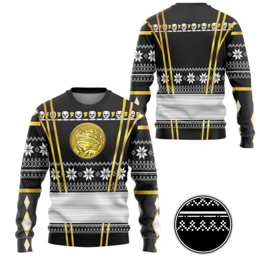 Gearhumans 3D Black Ninja Mighty Morphin Power Rangers Custom Ugly Long sleeve - Image 2