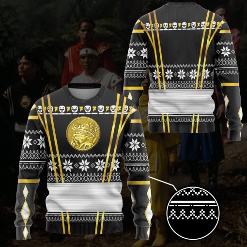 Gearhumans 3D Black Ninja Mighty Morphin Power Rangers Custom Ugly Long sleeve - Image 3