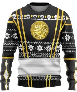 Gearhumans 3D Black Ninja Mighty Morphin Power Rangers Custom Ugly Long sleeve