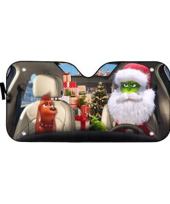 Gearhumans 3D Max The Dog And Green Grin Ver Santa Custom Car Auto Sunshade